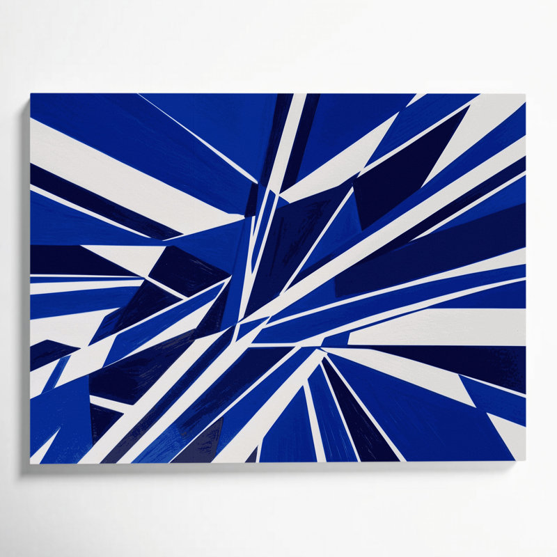 Hard Edge 53 Blue Canvas Wall Art, 24" H x 36" W