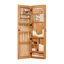 Armoire-penderie pour armoire à bijoux en bois massif avec miroir pleine longueur, 47,5 x 14,3 po, verrouillable au mur avec lumière DEL-118504575