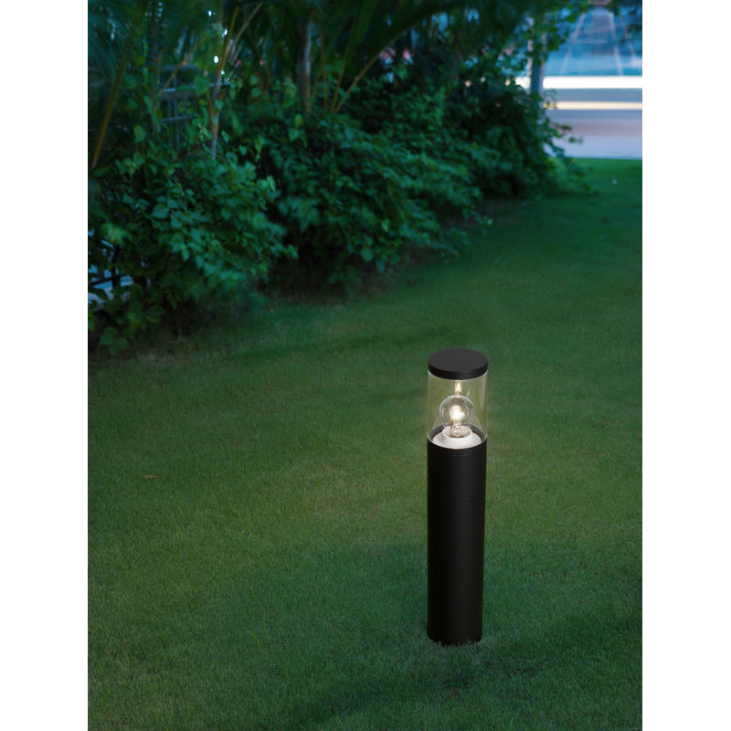 Black Metal Bollard Light, 50cm H x 9cm W x 9cm D