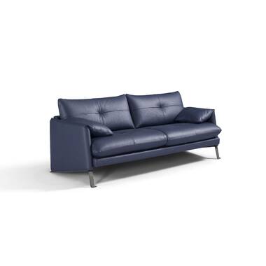 Galatia 86 Pillow Top Arm Sofa Orren Ellis Fabric: Blue Faux Leather