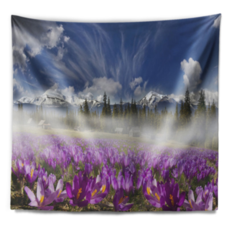 Tapisserie crocuses floral spring, H 32 po x l 39 po