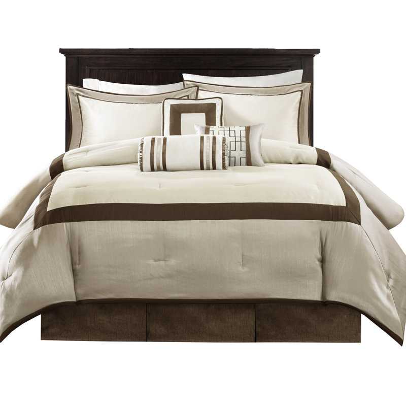 Édredon très grand taupe / brun - Ensemble de 7 coussins décoratifs rembourrés de matériaux complexes, Taupe/Brown