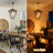 4 - Light  Dimmable Wood Beaded Chandelier