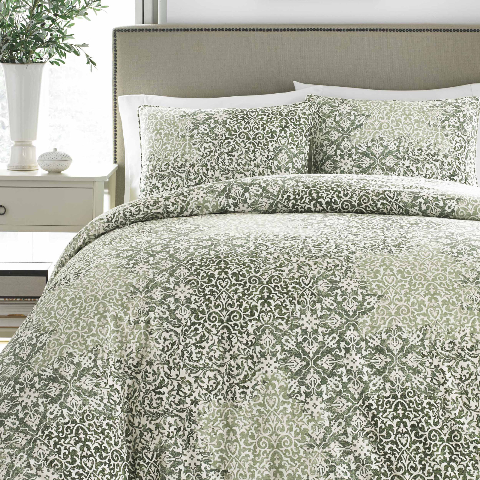Cotton Duvet Cover Set, Full/Double Duvet Cover + 2 Shams