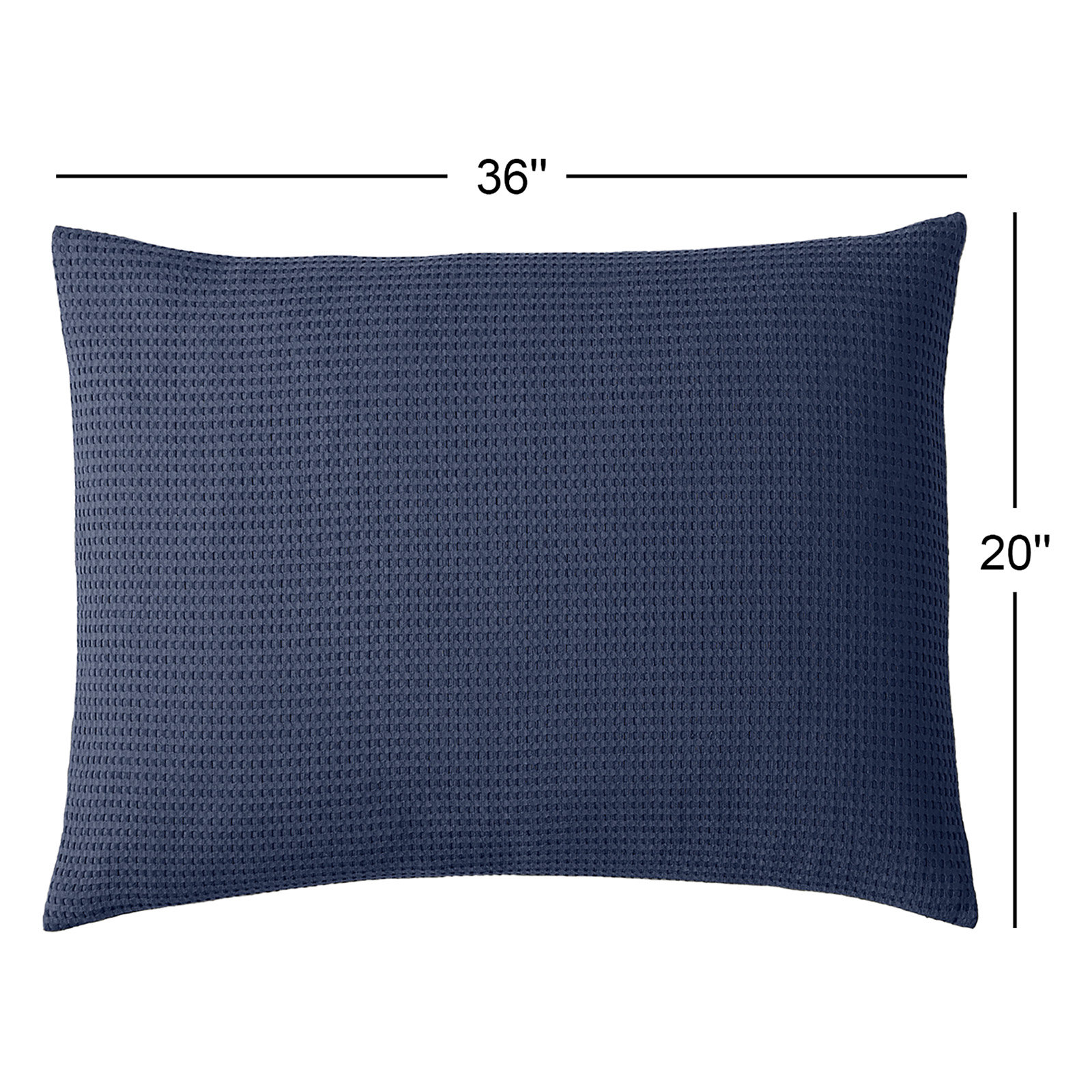 Felix Waffle Cotton Comforter Set, King / Cal King Comforter + 2 King Shams, Midnight Navy