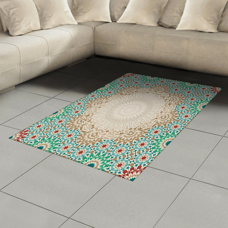 Boho High Density Long Fiber Poly Threads Decorative Area Rug Carpet, Rectangle 4' x 5'8"
