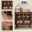 Armoire d'appoint 39,37 po en bois de ton noyer brun avec plateau en pierre-1732720145