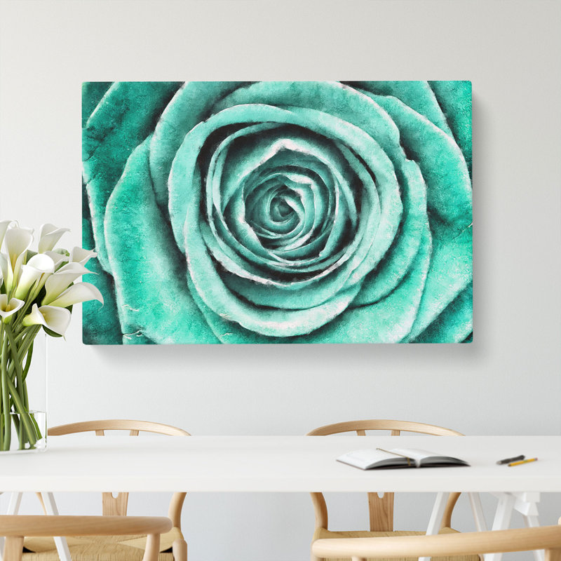 Mint Green Rose - Wrapped Canvas, 50cm H x 76cm W x 3cm D