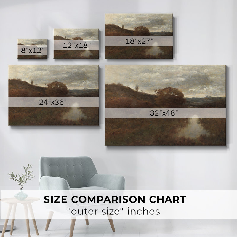 Paysage rétro - DCXIX, H 33 po x l 49 po x P 1,5 po, Toile tendue