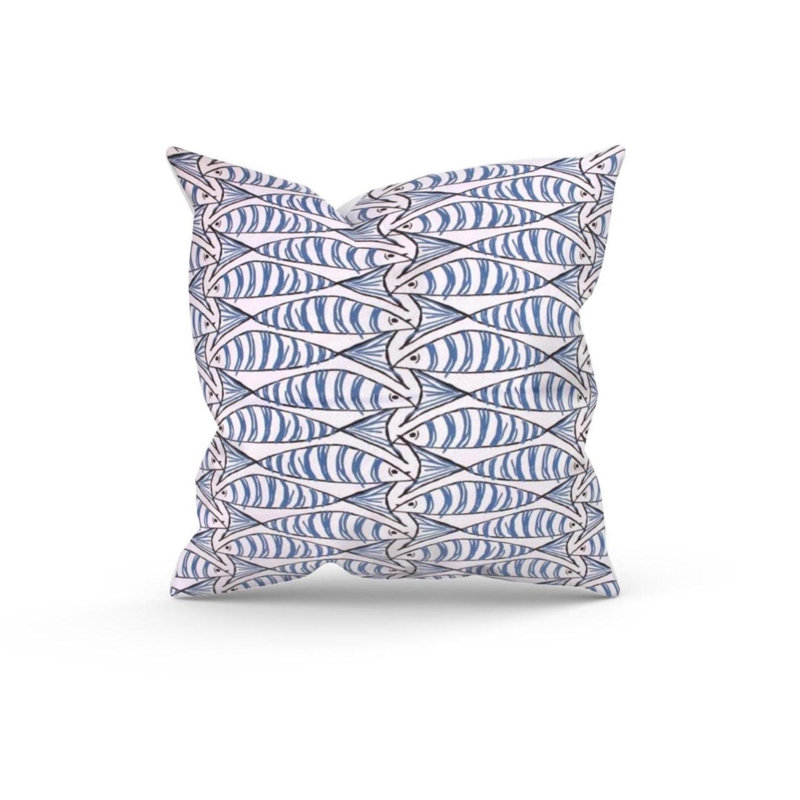 Animal Print Blue And White Cushion Cover