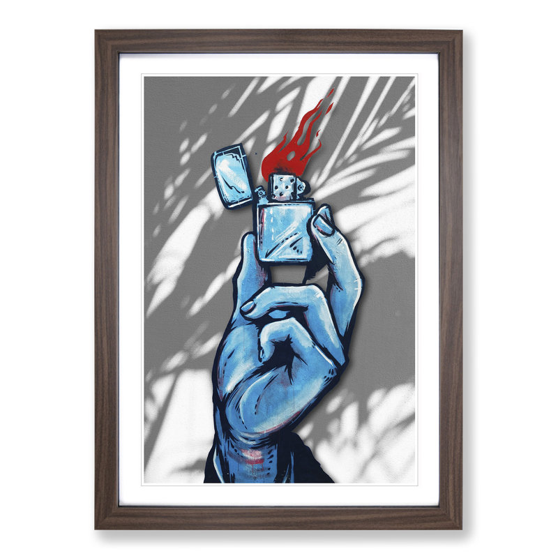 Lighter - Picture Frame Painting, Walnut Framed, 90cm H x 65cm W x 2cm D