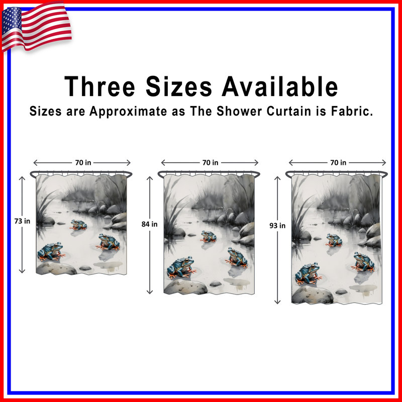Rideaux de douche Blue Frogs In Pond, L 70 po x H 72 po