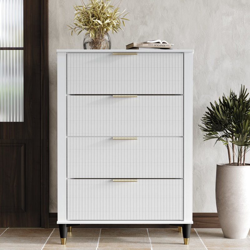 4 DRAWERS CHEST IN WHITE, White
