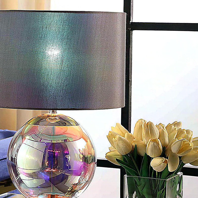 18.75-Inch Artie Orb Iridescent Chrome Table Lamp