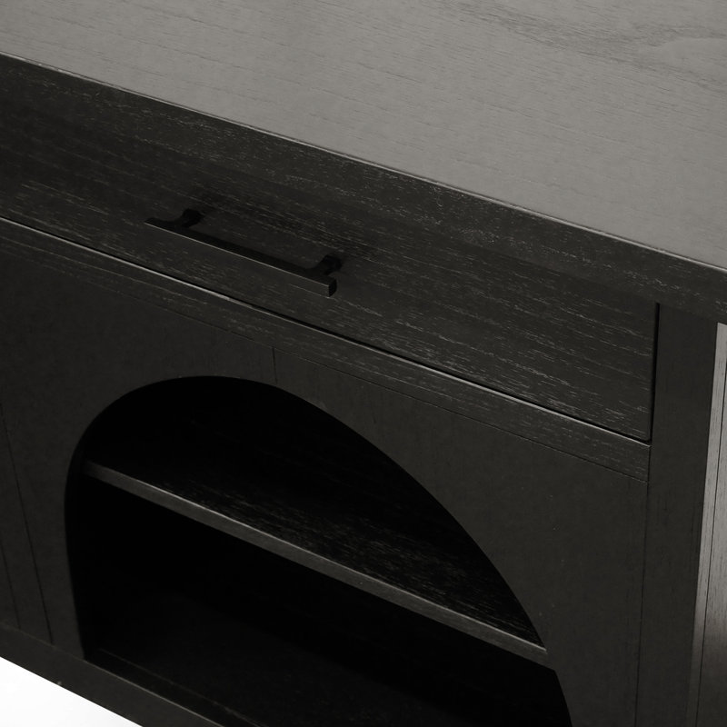 Grayson Black Wood Console Table with Storage