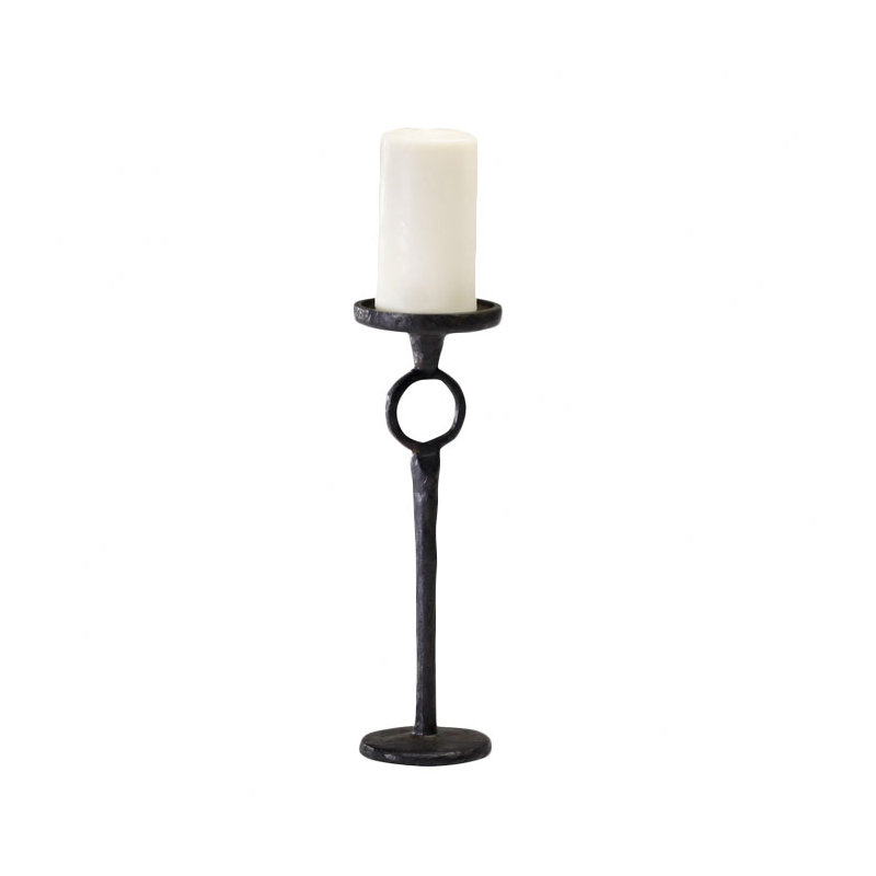 Duke Iron Tabletop Candlestick, 13" H x 4.25" W x 4.25" D