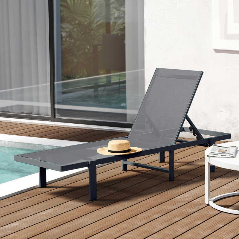 Outdoor Chaise Lounge, Grey