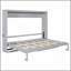 Grand lit escamotable mural et USB, gris-129230769