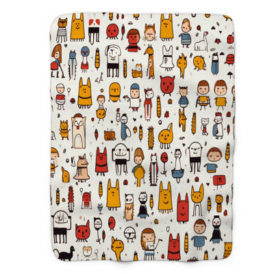 Playful Figures - 1 Piece Premium Blanket