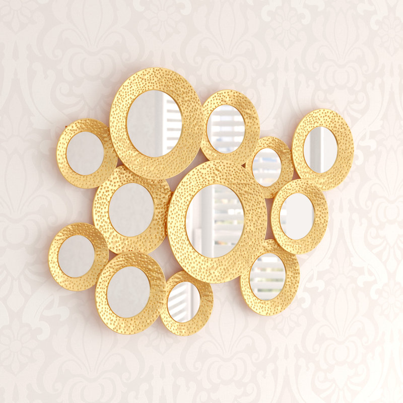 Busireddy Metal Flat Wall Mirror, Gold