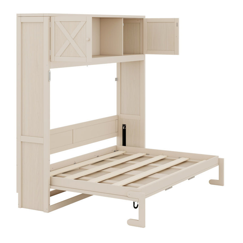 Storage Cabinets Included With Murphy Bed, Beige