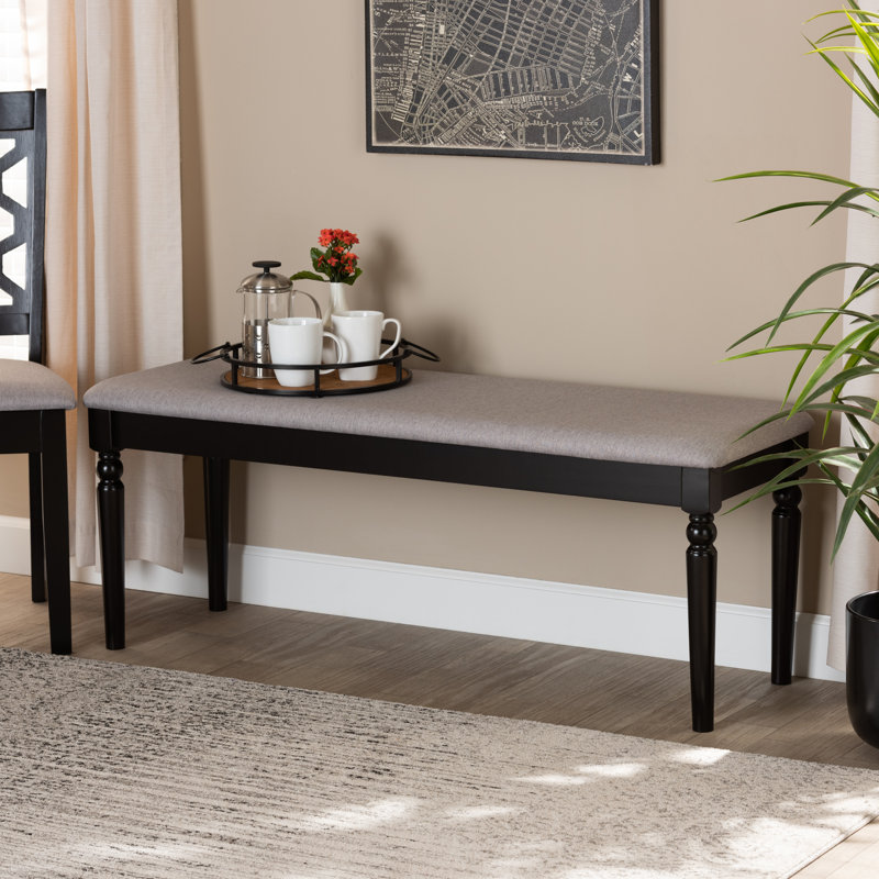 Banc rembourré Geovanna, Gris, Marron foncé