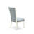 9 Piece Dining Set Includes a Rectangle Dining Room Table with Butterfly Leaf and 8 Baby Blue Linen Fabric Upholstered Chairs, Linen White-397873310