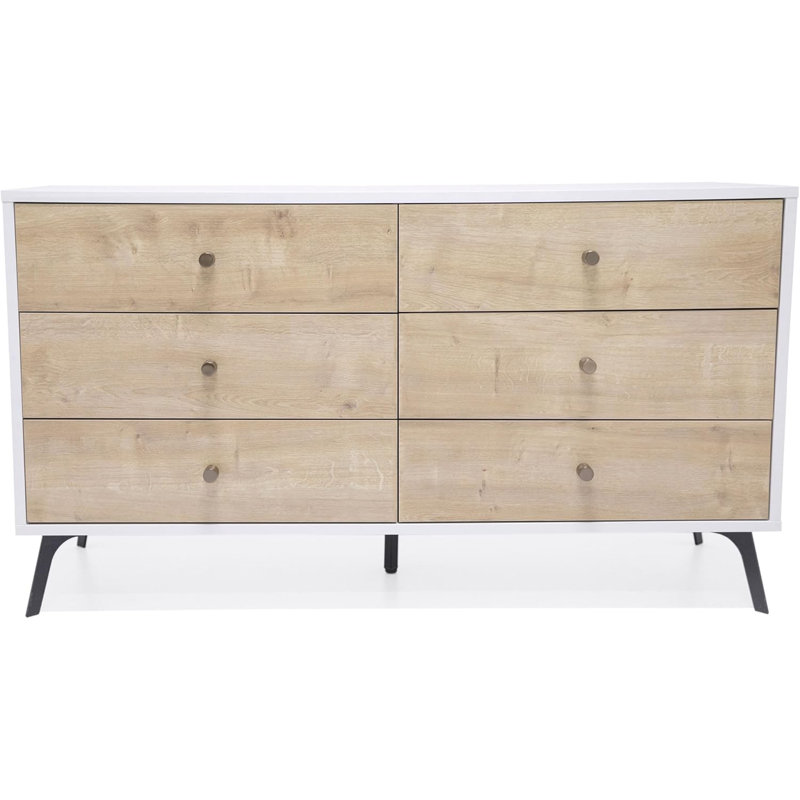 Coffre Raveena Max blanc / chêne, Blanc / chêne