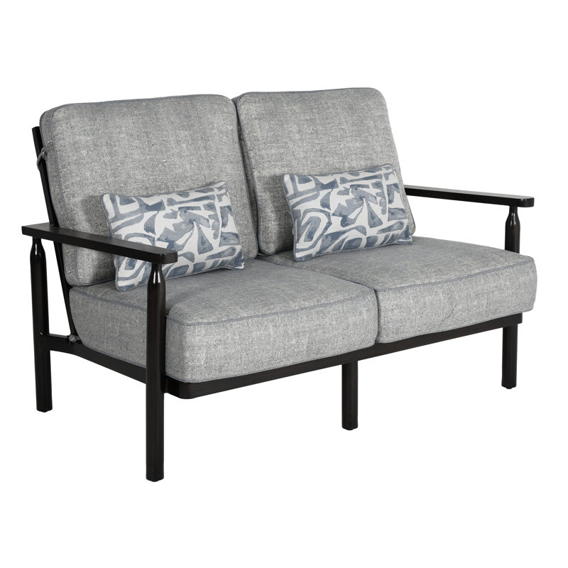 Holland Cushioned Loveseat w/Two Accent Pillows