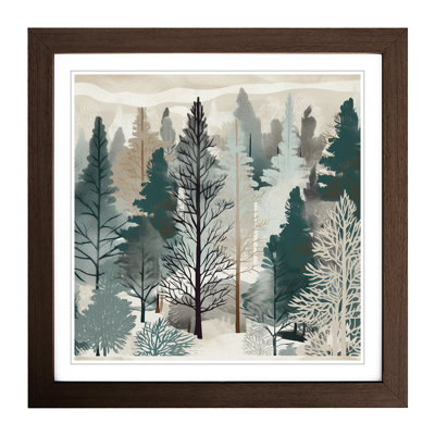 Winter Forest Mid-Century No.1 - Framed Print