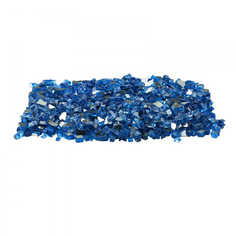 Roches de foyer en verre 10 po pour foyer d'extérieur 10 lb, Bleu pacifique, H 3,82 po x l 11,02 po x P 9,06 po