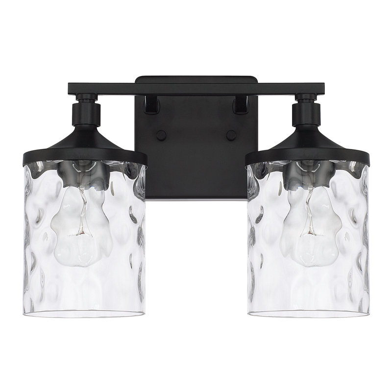Éclairage pour meuble-lavabo à 3 lumières Baldwin, Noir mat, Deux lumières