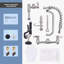 Wall Mount Triple Handle Pull Down Sprayer Kitchen Faucet With Pre-Rinse Sprayer With Advanced Spray In Brushed Nickel