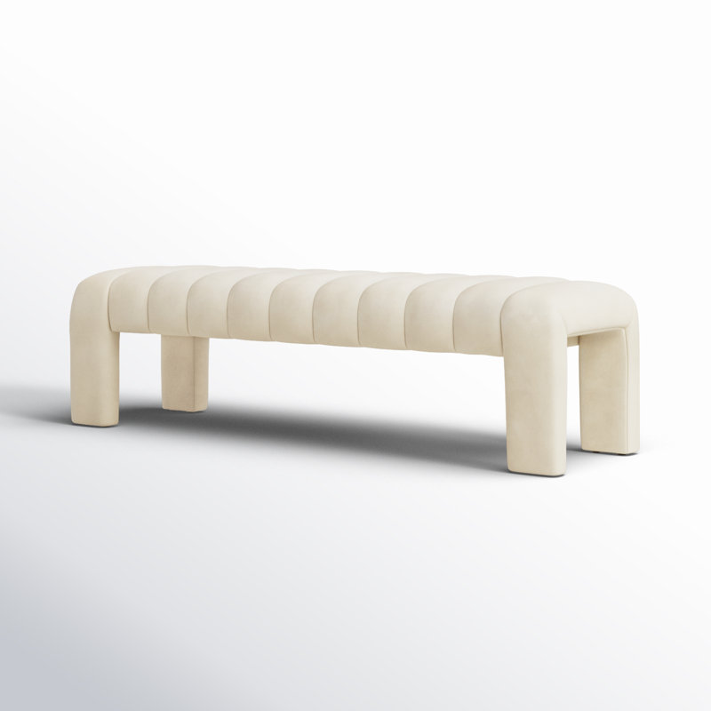 Bellisima Upholstered Bench, Cream Velvet
