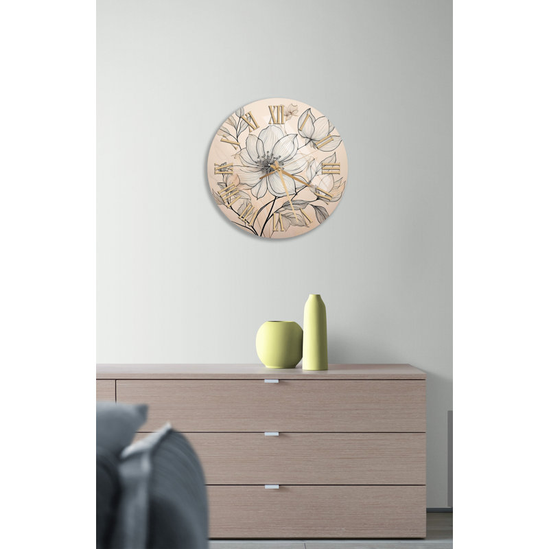 Horloge murale Elegant Minimalist, Doré