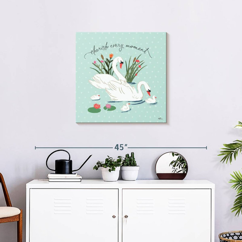 Tergel Swan Lake IV Mint, 24" H x 24" W