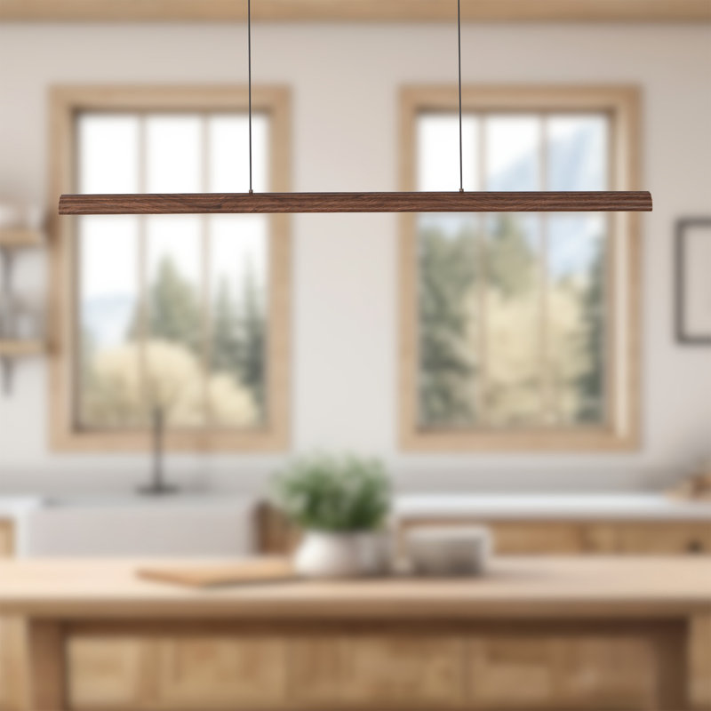 Luminaire suspendu linéaire DEL Atia, 2.63, Noyer