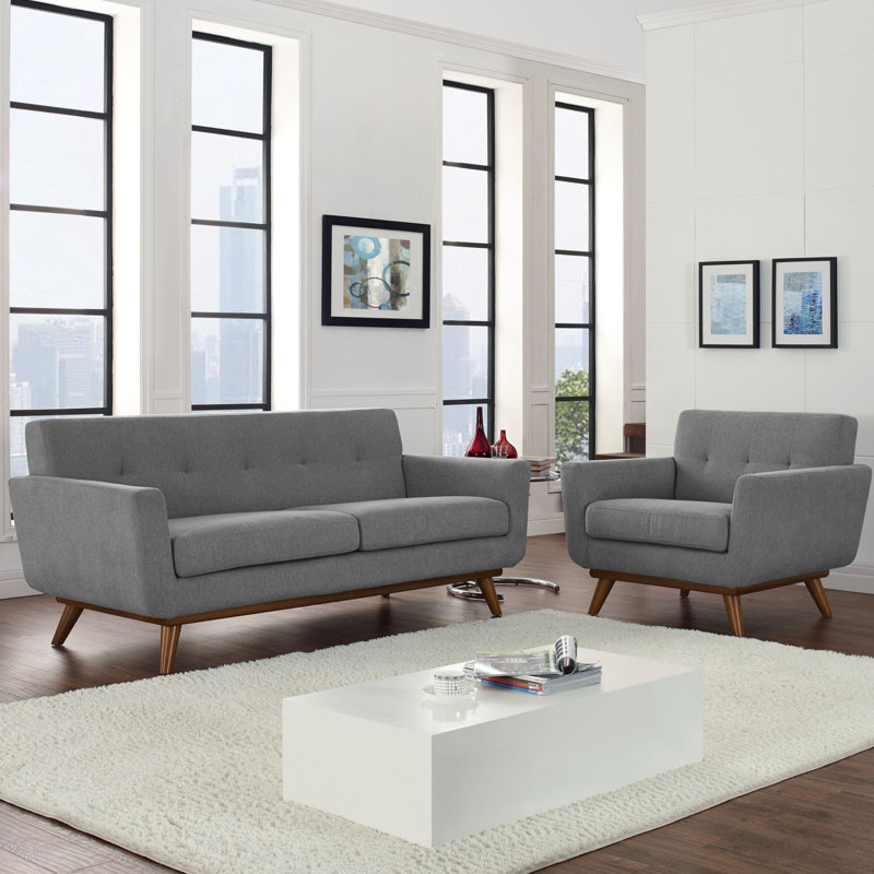 Fauteuil et causeuse Engage, Gris espoir