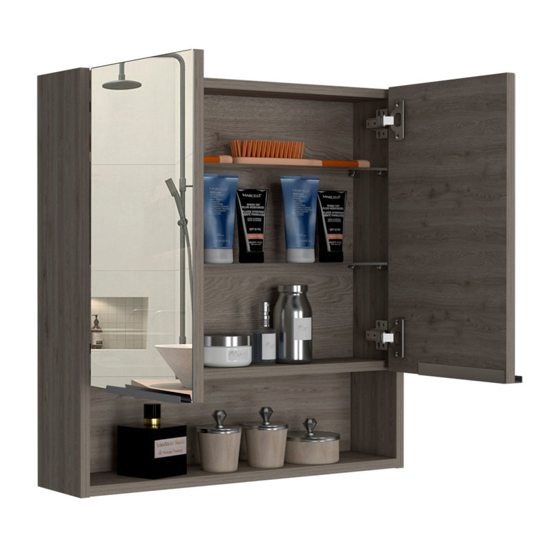 Manchester Rectangle Medicine Cabinet with Mirror, Light Oak
