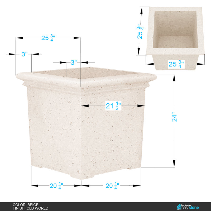 Concrete Planter, Old World Beige