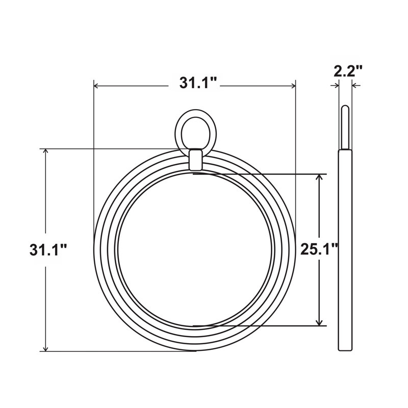 Chios Rope Round Wall Mirror, 30" H x 30" W