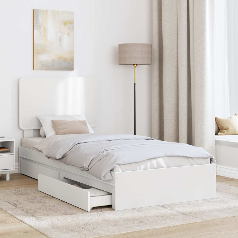 Bed, White, European Single (90 x 200 cm)