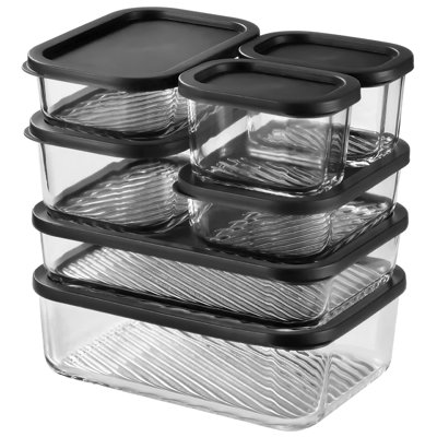 Set of 7 Glass Airtight Meal Prep & Storage Containers with Lids
