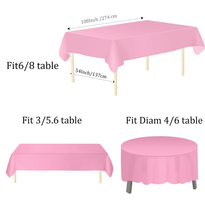 Ebrahim Tablecloth, 137cm W x 274cm L, Light Pink