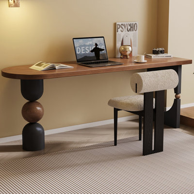 Black&Walnut Half-Circle Solid Wood