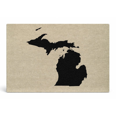 Michigan State Silhouette — Landscape Canvas Wall Art