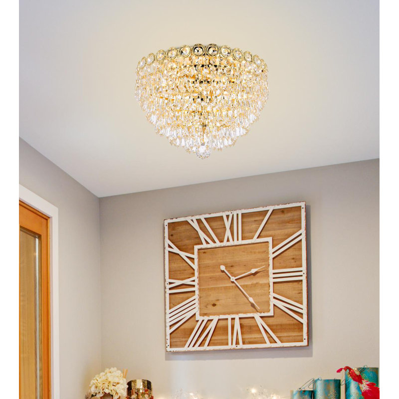 Stoltz Crystal Flush Mount, Gold