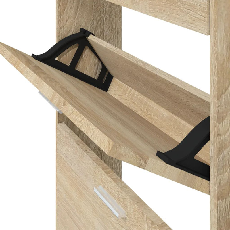 12 Pair Flip Down Shoe Storage, Oak