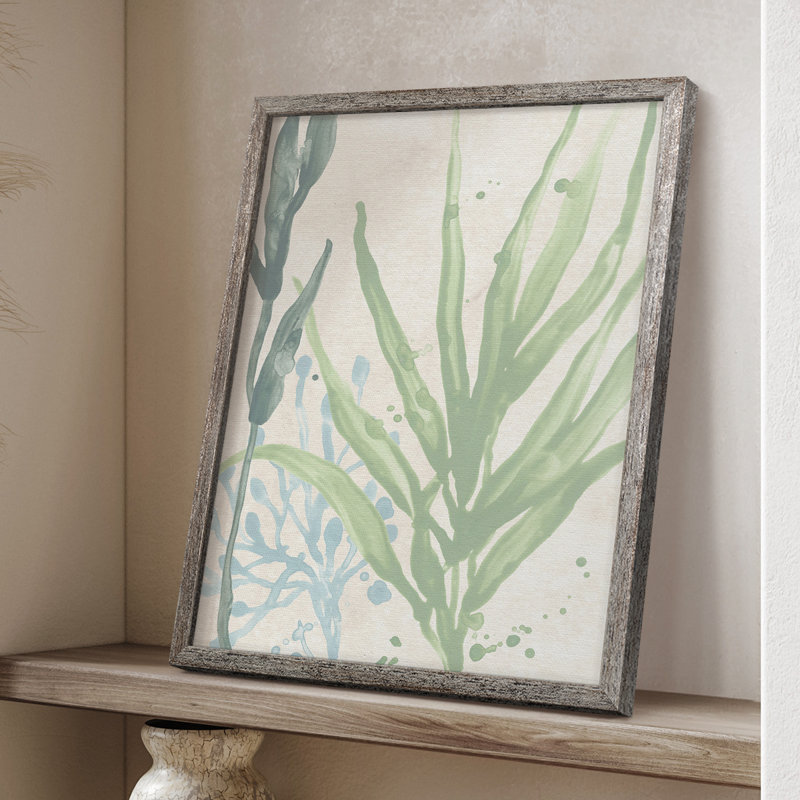 «Swaying Seagrass I», reproduction encadrée - bois massif, H 11 po x l 9 po