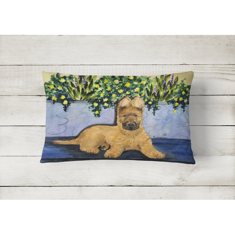 Coussin décoratif intérieur/extérieur à fleurs jaune brie et jaune